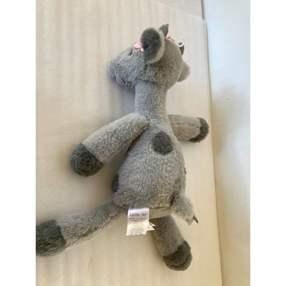 Lambs and Ivy Skylar Plush Stuffed Animal Giraffe Gray Pink Flowers - Picture 4 of 7